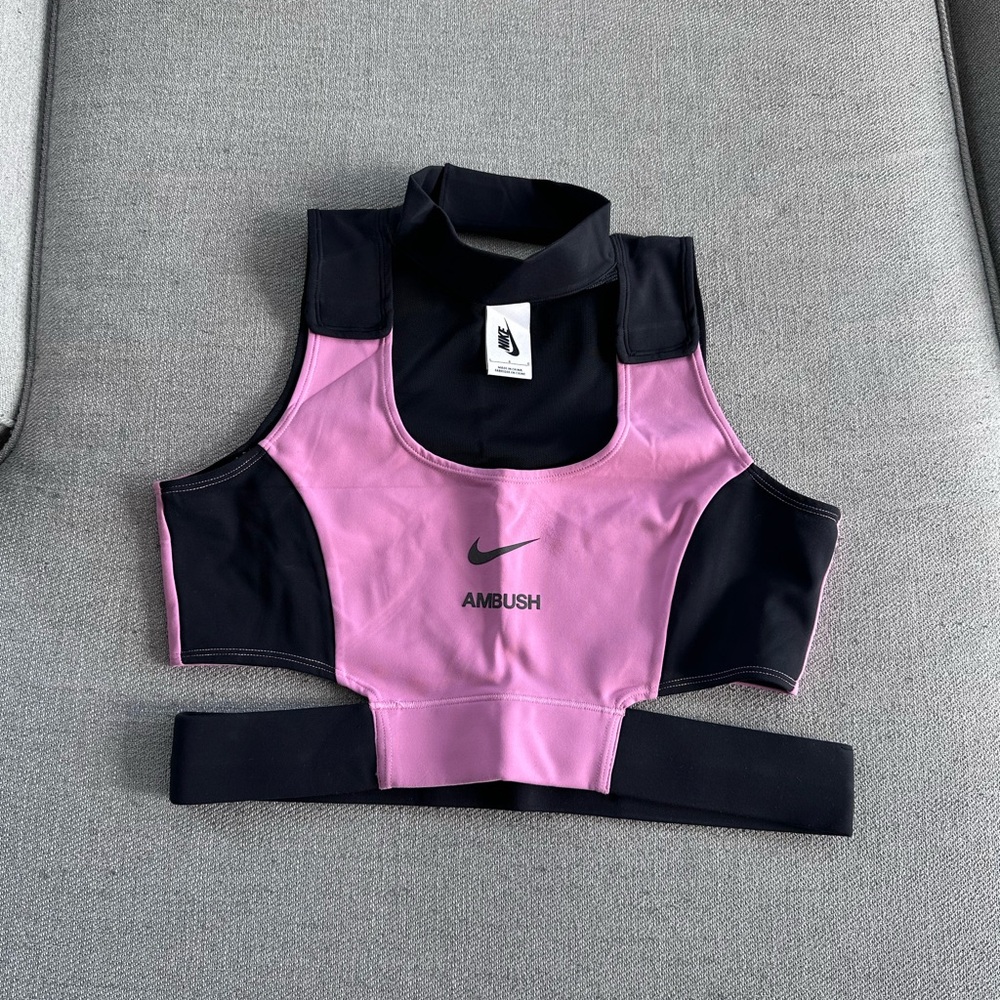 Nike x AMBUSH Black and Pink Sports Crop Top